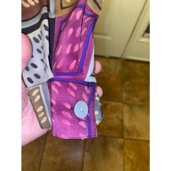 Women's Notations Blouse Size 16W Brown Purple Geometric - Picture 4 of 6